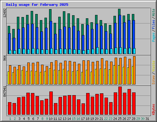 Daily usage for February 2025
