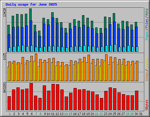 Daily usage for June 2025