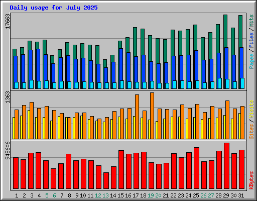Daily usage for July 2025
