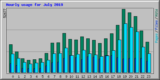 Hourly usage for July 2019