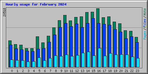 Hourly usage for February 2024